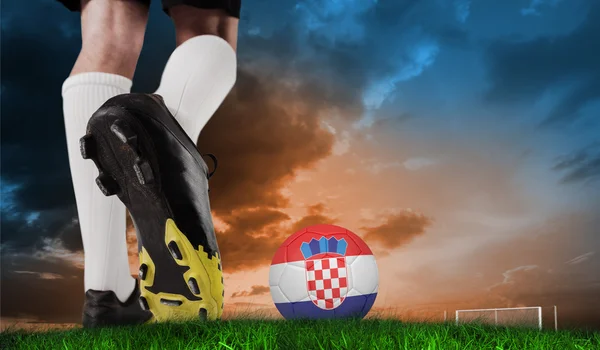Voetbal boot schoppen Kroatië bal — Stockfoto