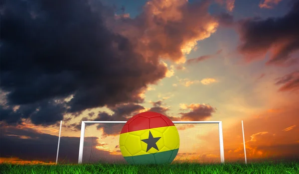 Football in ghana colours — Stock Photo, Image