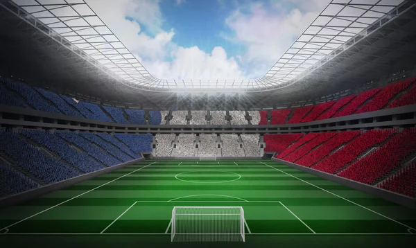 Bandeira da França contra estádio de futebol — Fotografia de Stock