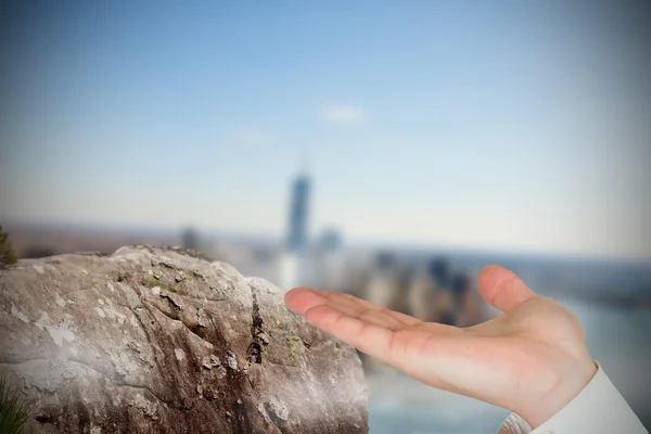 Composite image of hand presenting — Stock Photo, Image