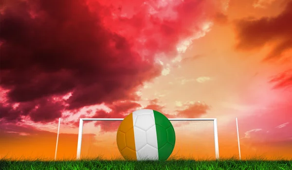 Football in ivory coast colours — Stock Photo, Image