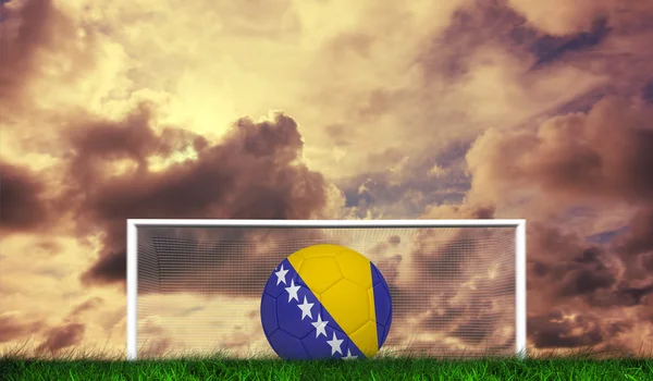 Football in bosnia and herzegovina colours — Stock Photo, Image