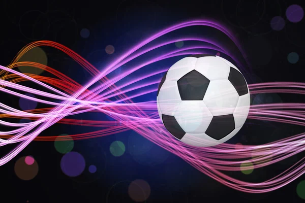 Futebol contra a luz laser curva — Fotografia de Stock