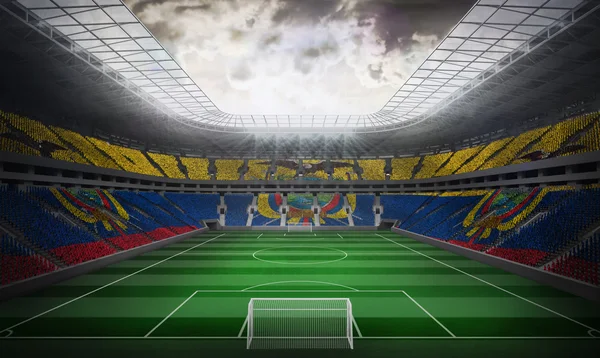 Ecuador flaggan mot fotbollsstadion — Stockfoto