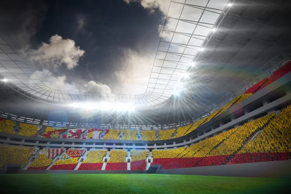 Bandera de España contra estadio de fútbol —  Fotos de Stock