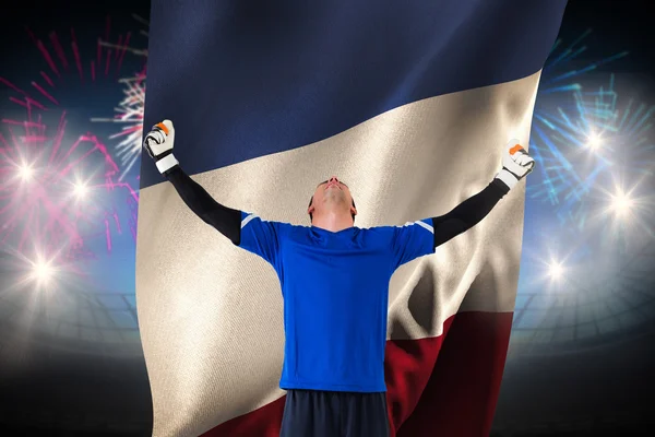 Goalkeeper celebrating win — Stock Photo, Image