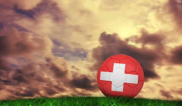 Fußball in Schweizer Farben — Stockfoto