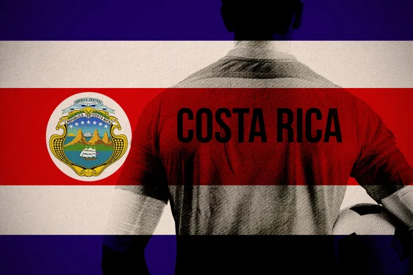 Costa rica football player holding ball — Stock Photo, Image