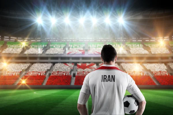 Iran football player holding ball — Stock Photo, Image