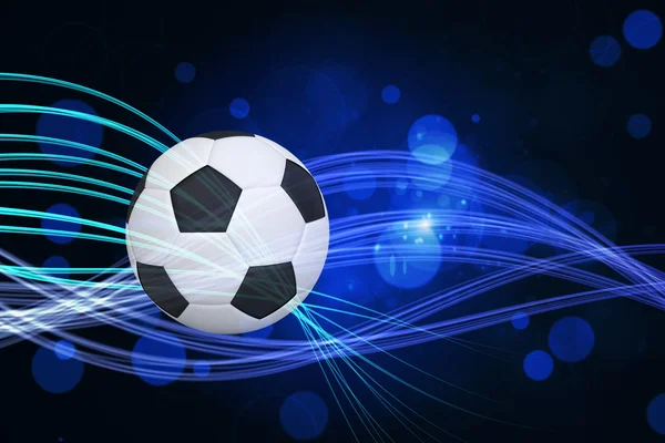 Fotboll mot böjda laserljus — Stockfoto