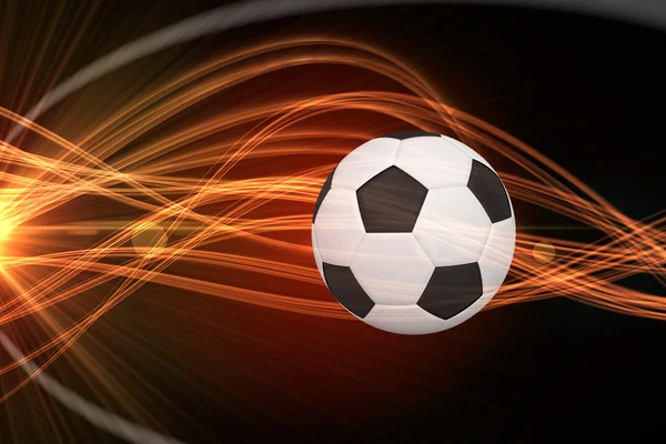 Sepak bola melawan sinar laser melengkung — Stok Foto