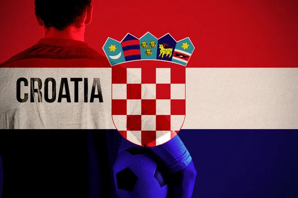 Croatie footballeur tenant le ballon — Photo