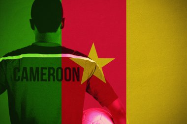 Cameroon football player holding ball clipart