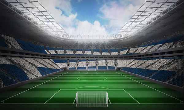 Griechische Flagge gegen Fußballstadion — Stockfoto