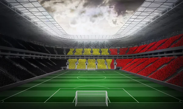 比利时国旗反对足球体育场 — 图库照片