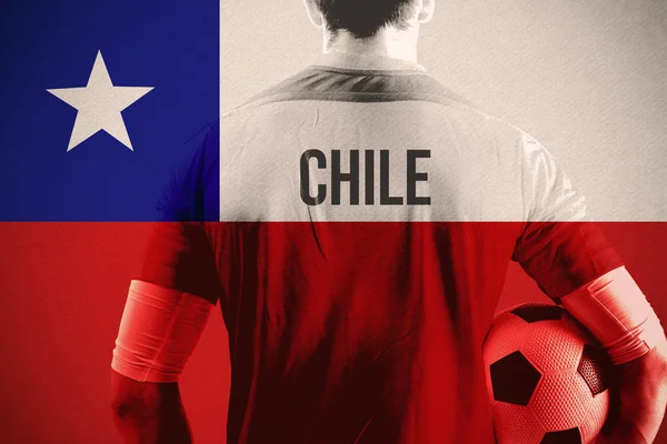 Chile football player holding ball — Stock Photo, Image