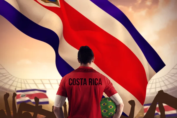 Costa rica football player holding ball — Stock Photo, Image