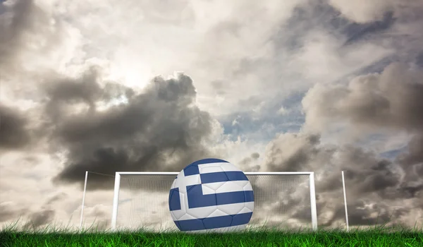 Football in greece colours — Stock Photo, Image