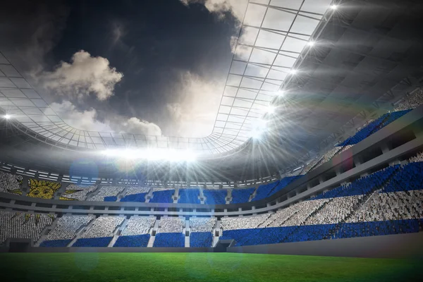 Bandera de Uruguay contra estadio de fútbol — Foto de Stock