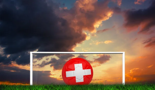 Football in swiss colours — Stock Photo, Image