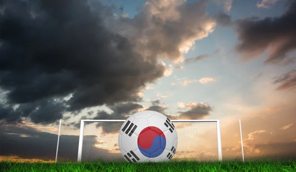 Futebol nas cores da Coreia do Sul — Fotografia de Stock