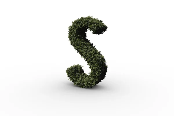 Letter s made of leaves — Stock Photo, Image