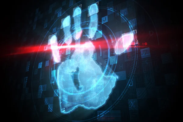 Цифровое сканирование отпечатка руки — стоковое фото