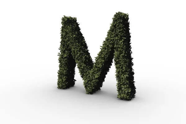 Alfabet m gemaakt van bladeren — Stockfoto