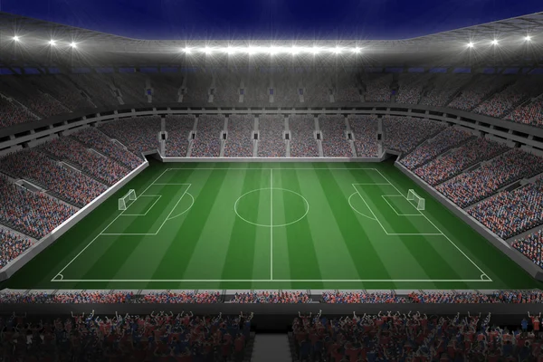 Grande estádio de futebol com luzes — Fotografia de Stock