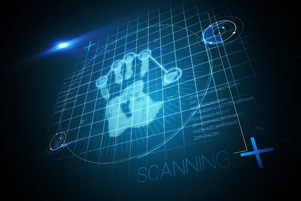 Digital security hand print scan — Stock Photo, Image