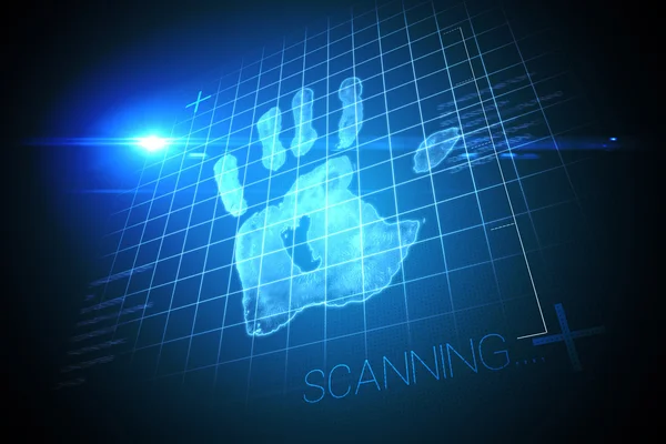 Digital säkerhet hand print scan — Stockfoto