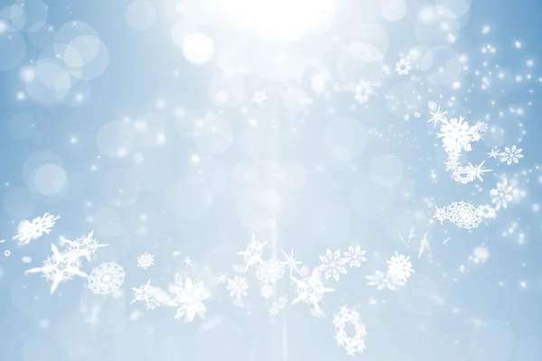 Blue design with white snowflakes — Stock Photo, Image