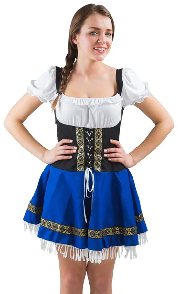 Pretty oktoberfest girl with hands on hips — Stock Photo, Image