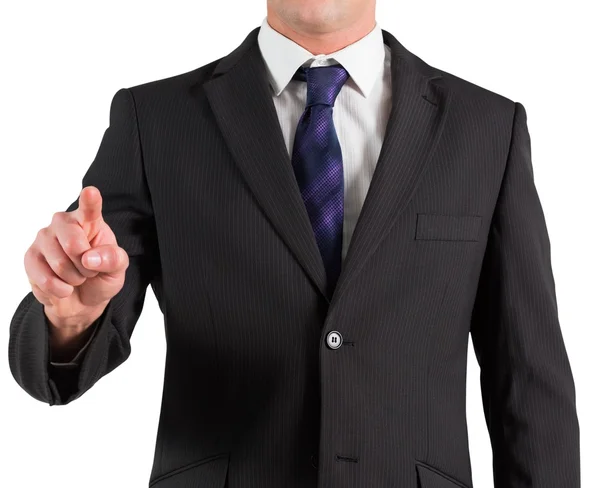 Businessman in suit pointing finger — Stock Photo, Image