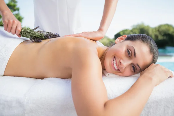 Brunette getting an aromatherapy treatment — Stock Photo, Image