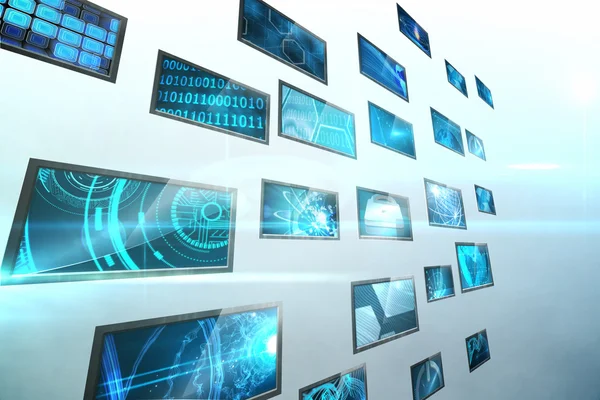 Screen collage showing computing images — Stock Photo, Image