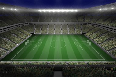Large football stadium with lights clipart