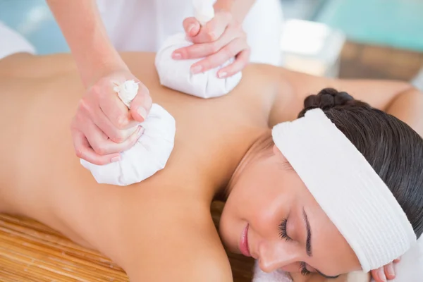 Woman getting a back massage — Stock Photo, Image