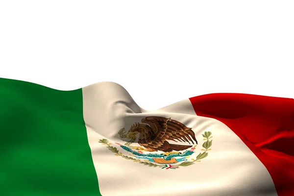 Meksika bayrağı dalgalanan dijital olarak oluşturulan — Stok fotoğraf