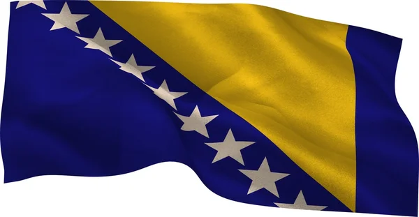 Bosnian national flag waving — Stock Photo, Image