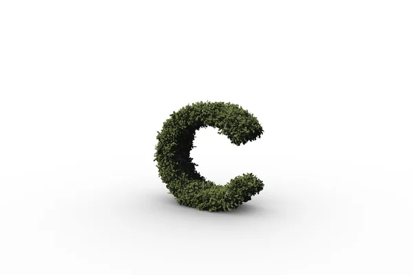 Alfabet c gemaakt van bladeren — Stockfoto
