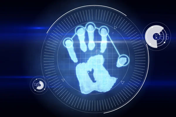 Digital security hand print scan — Stock Photo, Image