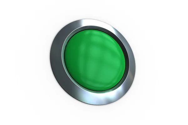 Digitally generated green push button — Stock Photo, Image