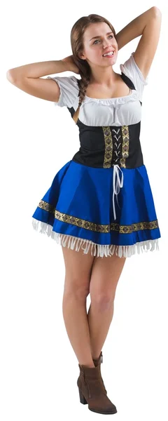 Ładna dziewczyna oktoberfest uśmiechający się — Stockfoto