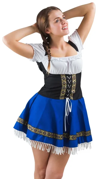 Ładna dziewczyna oktoberfest uśmiechający się — Stockfoto