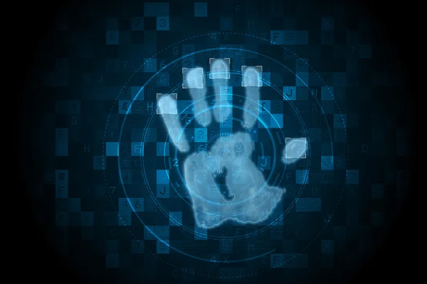 Цифровое сканирование отпечатка руки — стоковое фото