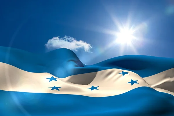 Honduran national flag under sunny sky — Stock Photo, Image