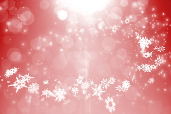 Red design with white snowflakes — Stock Photo, Image