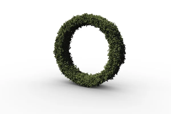 Letter o made of leaves — Stock Photo, Image