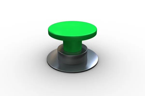 Digitally generated green push button — Stock Photo, Image